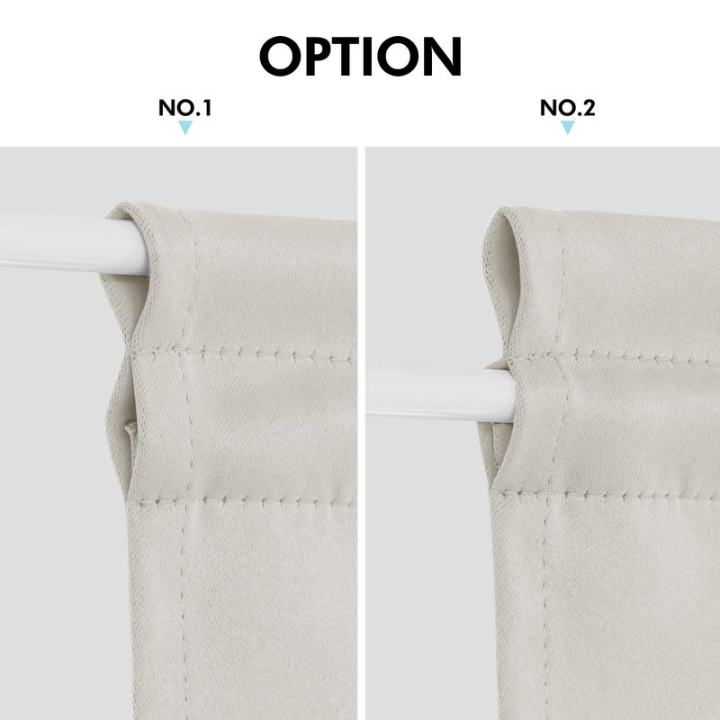 Deconovo Blackout Door Curtain for Glass Doors & Sidelights, Thermal Insulated Privacy Panel with Dual Rod Pockets & Adjustable Tieback, Machineâ€‘Washable Curtain (54W x 40L, Light Beige, 1 Panel) - Image 4